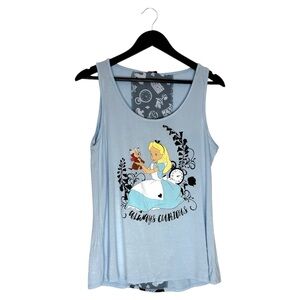 NWT Disney Alice in Wonderland Always Curious Graphic Tank Top Small (Juniors)